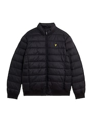 Lyle & Scott Black Funnel Neck Wadded Jacket - Image 5 of 5