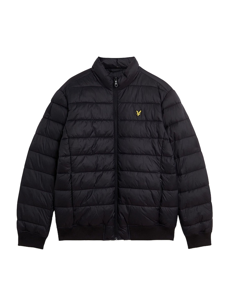Lyle & Scott Black Funnel Neck Wadded Jacket - Image 5 of 5