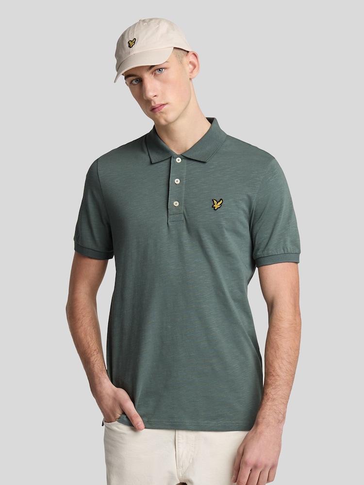 Lyle & Scott Green Slub Polo Shirt - Image 1 of 5 Lyle & Scott Green Slub Polo Shirt - Image 1 of 5
