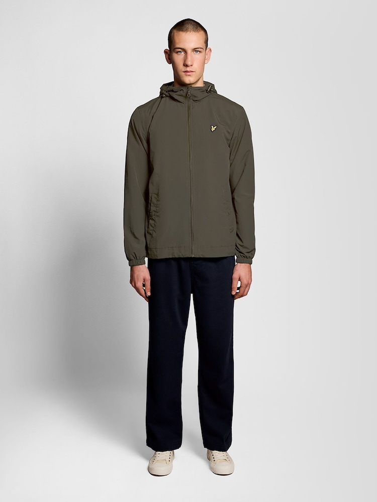 Lyle & Scott Green Zip Through Hooded Jacket - Image 2 of 5