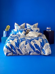 KAS Cobalt Mahana Cotton Duvet Cover Set - Image 1 of 6