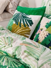 KAS Bright Green Oliana Cotton Duvet Cover Set - Image 3 of 5