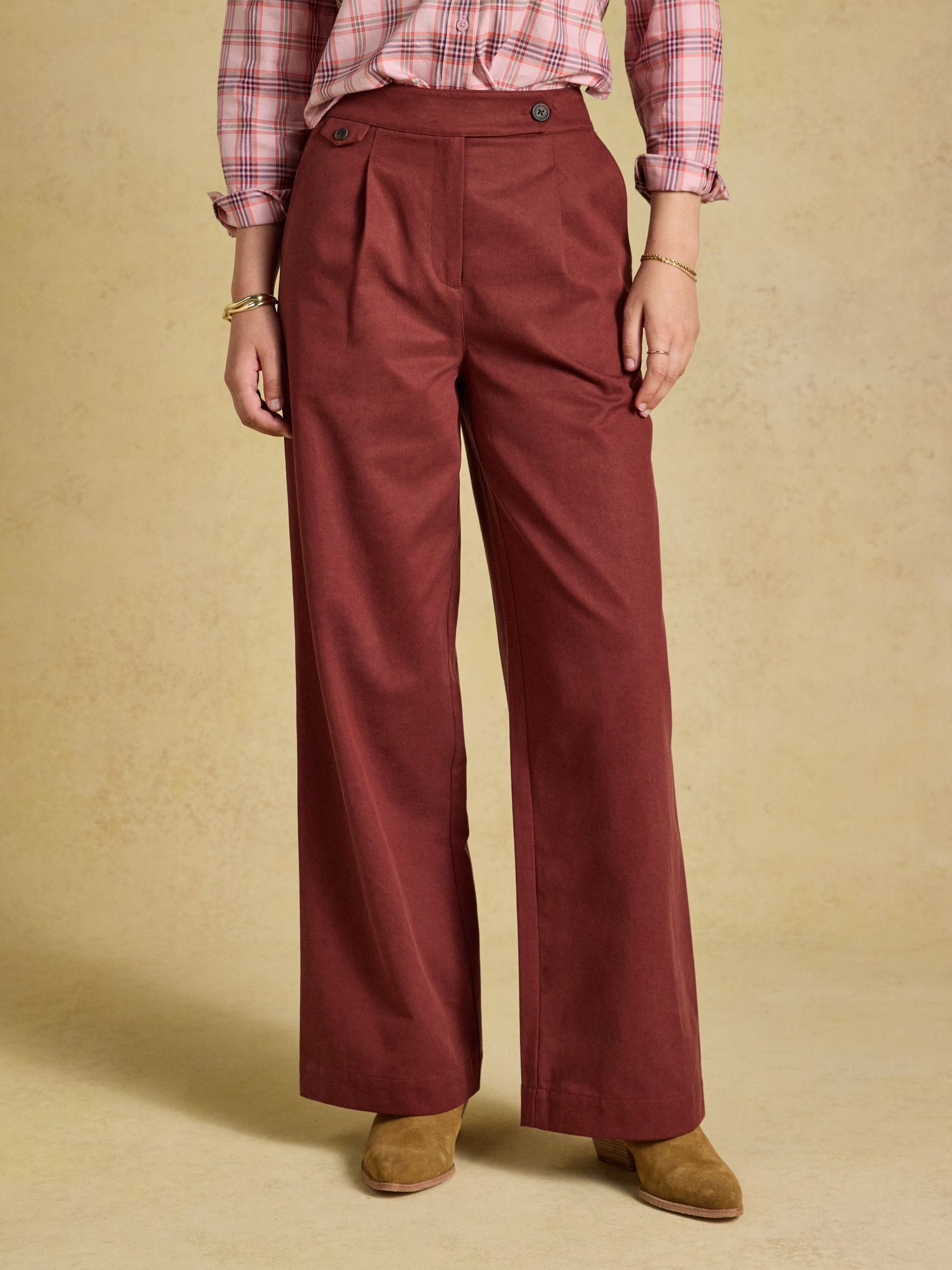 Joules Women's Brown Smart Wide Leg Jeans - Size: Uk16 - Image 2