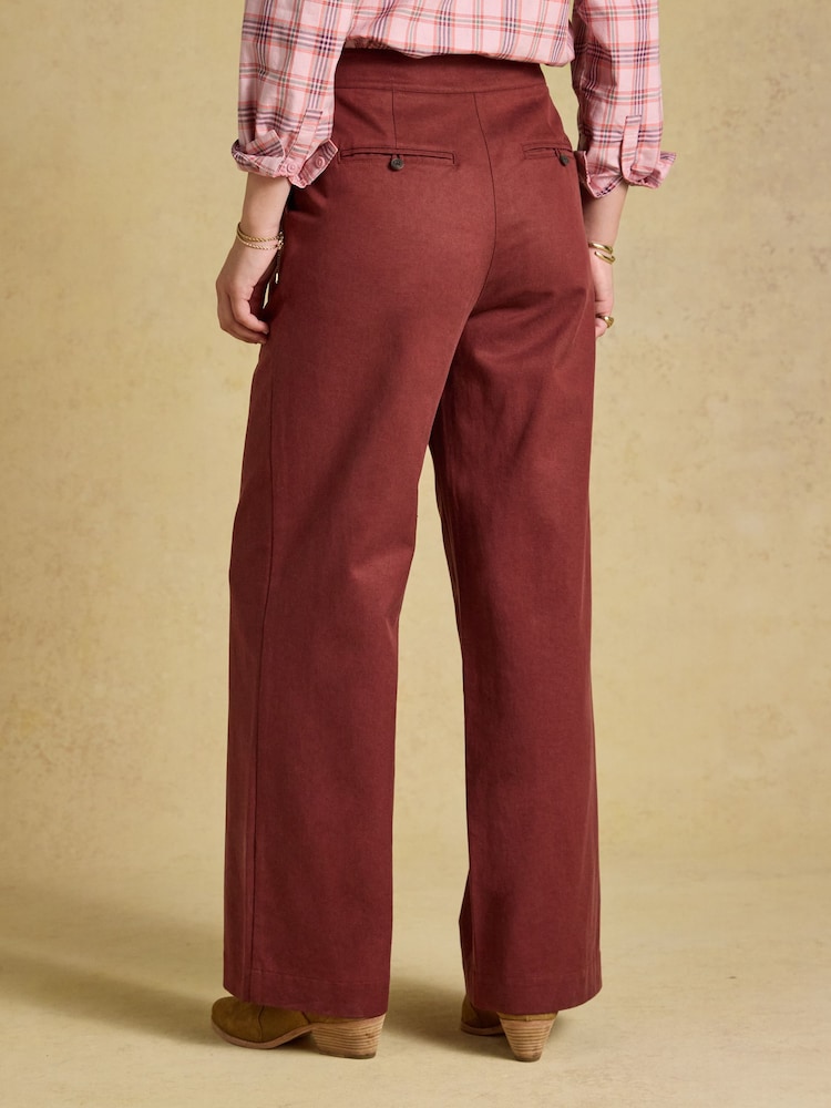 Russet - Joules aukštu liemeniu plačiomis klešnėmis elegantiškos kelnės - 2 paveikslėlis iš 7
