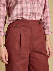 Russet - Joules aukštu liemeniu plačiomis klešnėmis elegantiškos kelnės - 4 paveikslėlis iš 7