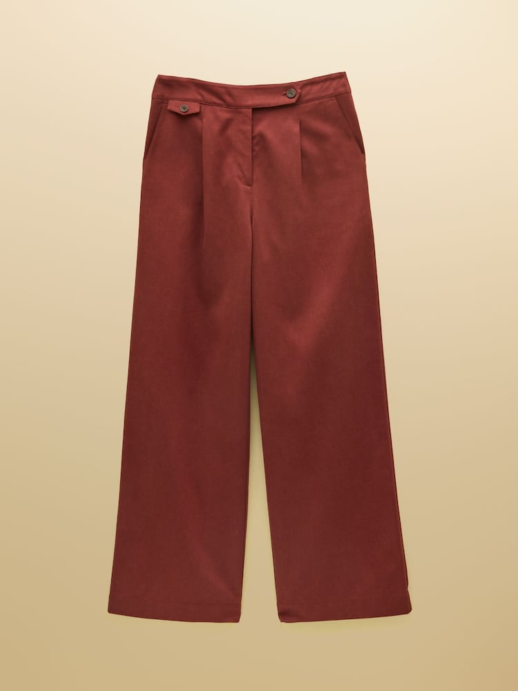 Russet - Joules aukštu liemeniu plačiomis klešnėmis elegantiškos kelnės - 7 paveikslėlis iš 7