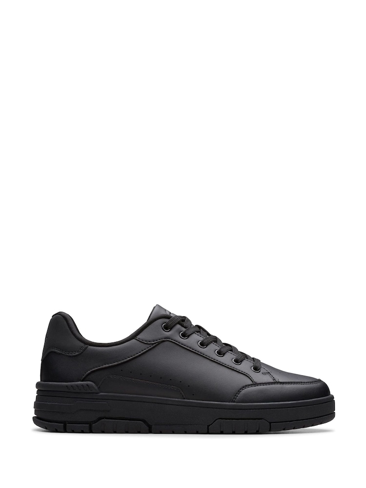 Clarks Black Standard Fit Check Lace Trainers - Image 1 of 6 Clarks Black Standard Fit Check Lace Trainers - Image 1 of 6