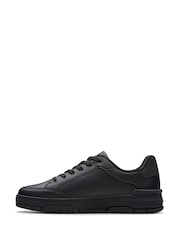 Clarks Black Standard Fit Check Lace Trainers - Image 2 of 6