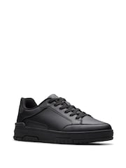 Clarks Black Standard Fit Check Lace Trainers - Image 3 of 6