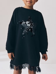 Qara - Lace Hem Sequin Jumper Dress (3-16yrs) - 5şəkildən 2 şəkil