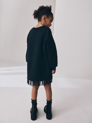 Qara - Lace Hem Sequin Jumper Dress (3-16yrs) - 5şəkildən 3 şəkil