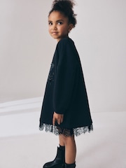 Qara - Lace Hem Sequin Jumper Dress (3-16yrs) - 5şəkildən 4 şəkil