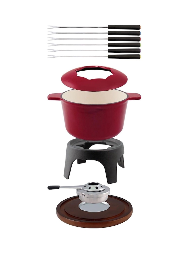 Swissmar Cherry Red Sierra Foundue Set 11 Piece - Image 2 of 4 Swissmar Cherry Red Sierra Foundue Set 11 Piece - Image 2 of 4