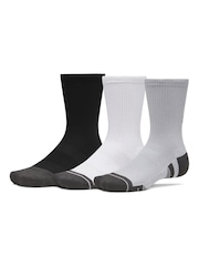 Under Armour Grey Performance Tech Crew Socks 3 Pack - Image 1 of 3