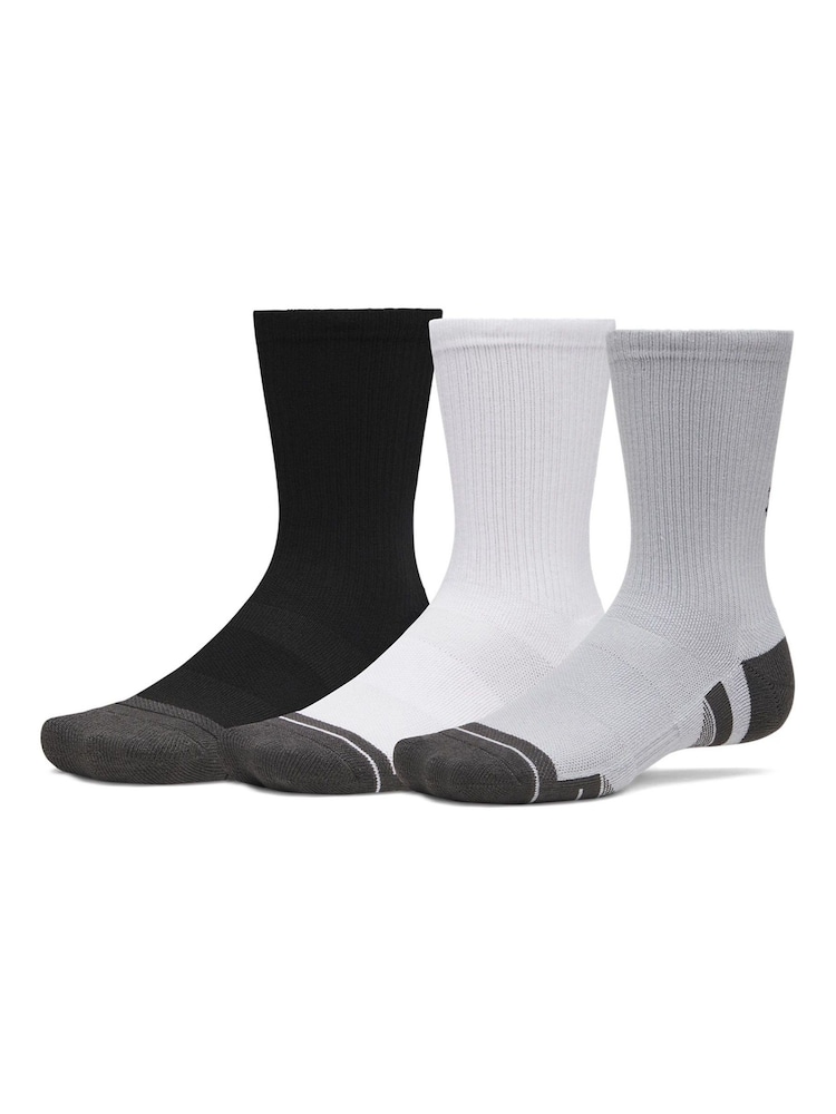 Under Armour Grey Performance Tech Crew Socks 3 Pack - Image 1 of 3