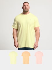 BadRhino Big & Tall Yellow Long Summer Colours T-Shirts 3 Pack - Image 1 of 5