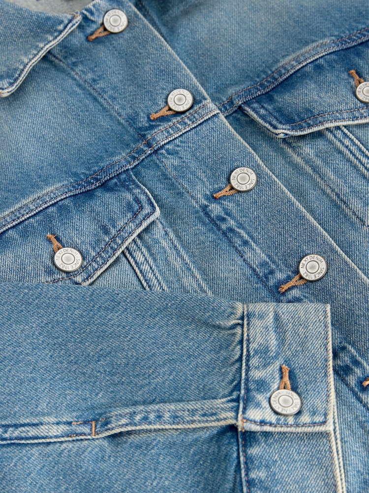 Normaal blauw - Ruimvallend denim truckerjack - Afbeelding 8 van 8