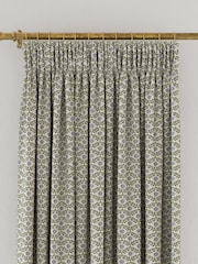 Joules CremeMulti Floral Foulard Lined Pencil Pleat Curtains - Image 3 of 3