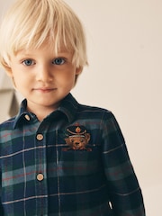 Green/Navy Character Long Sleeve Tartan Check Shirt (3mths-10yrs) - Image 4 of 4