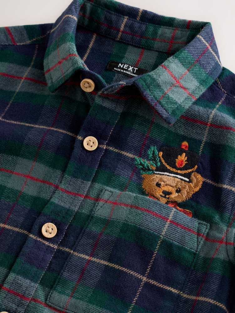 Green/Navy Character Long Sleeve Tartan Check Shirt (3mths-10yrs) - Image 8 of 8 Green/Navy Character Long Sleeve Tartan Check Shirt (3mths-10yrs) - Image 8 of 8
