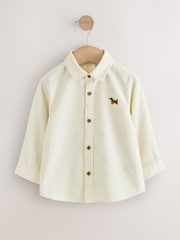 Ecru Dog Embroidery Long Sleeve Cord Shirt (3mths-7yrs) - Image 1 of 4