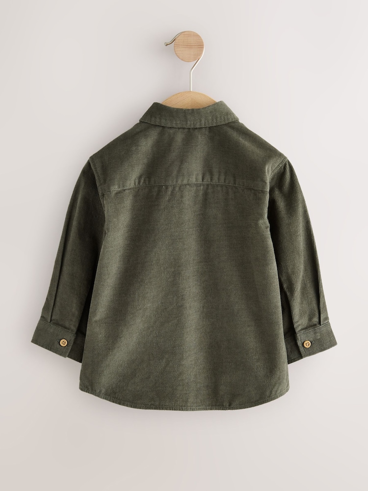 Green Dog Embroidery Long Sleeve Cord Shirt (3mths-7yrs) - Image 2 of 4