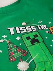 Green Minecraft Long Sleeve Christmas T-Shirt (3-16yrs) - Image 4 of 4