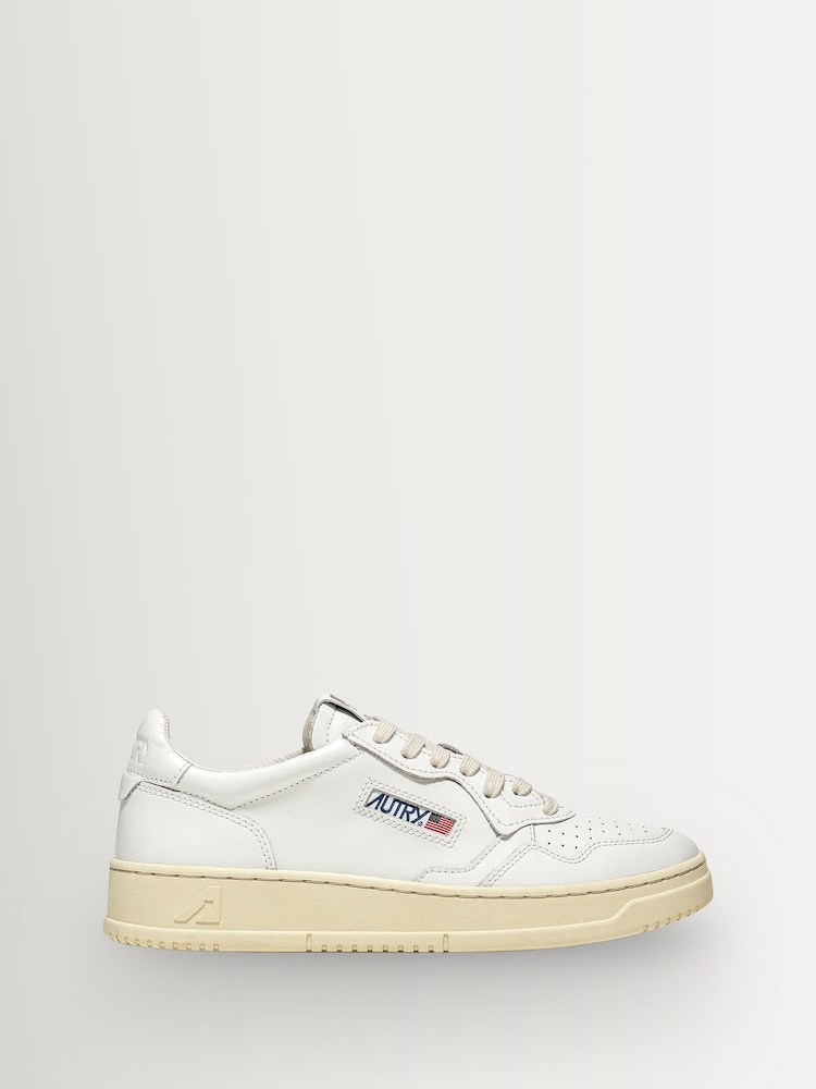 AUTRY White Medalist Leather Low Top Trainers - Image 1 of 6