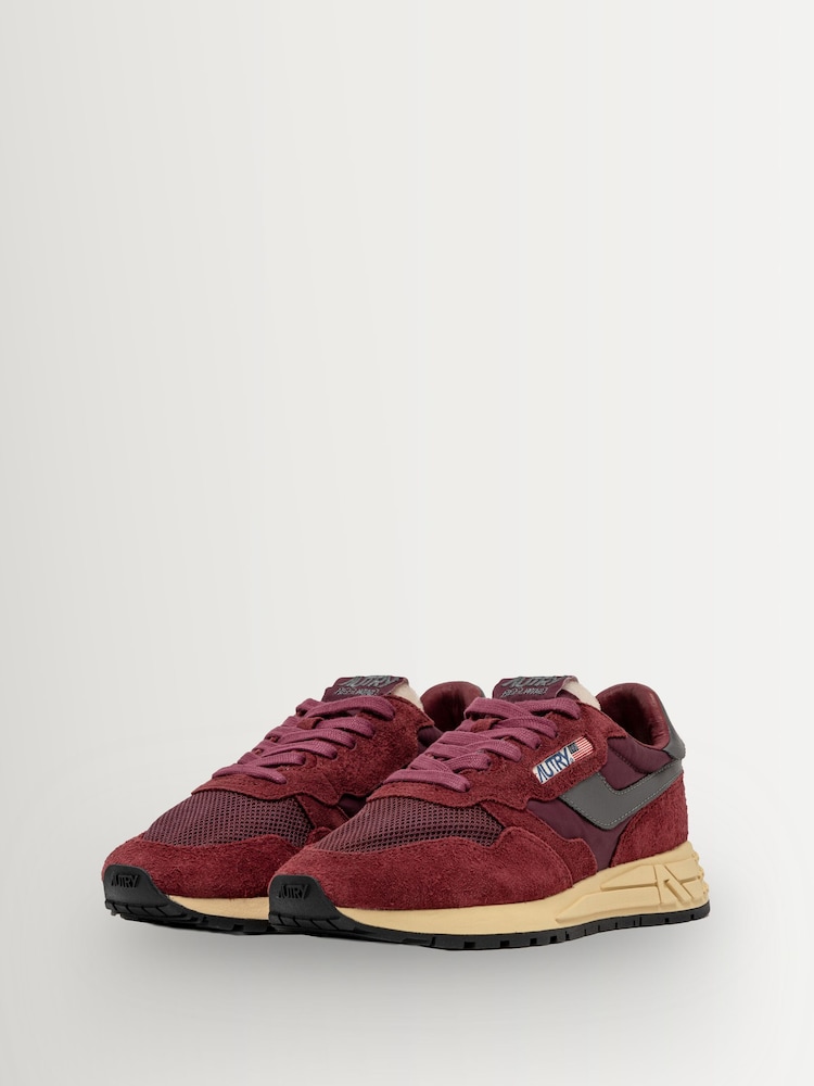 AUTRY Red Reelwind Suede and Mesh Trainers - Image 2 of 6