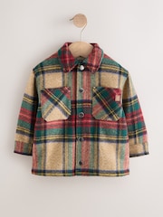 משבצות אדום/ירוק - Borg Lined Shacket (3mths-7yrs) - תמונה 1 מתוך 5