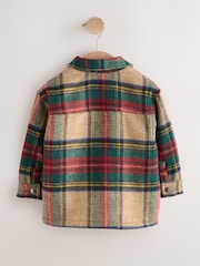 משבצות אדום/ירוק - Borg Lined Shacket (3mths-7yrs) - תמונה 3 מתוך 5
