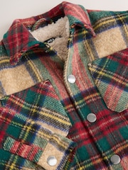 משבצות אדום/ירוק - Borg Lined Shacket (3mths-7yrs) - תמונה 5 מתוך 5