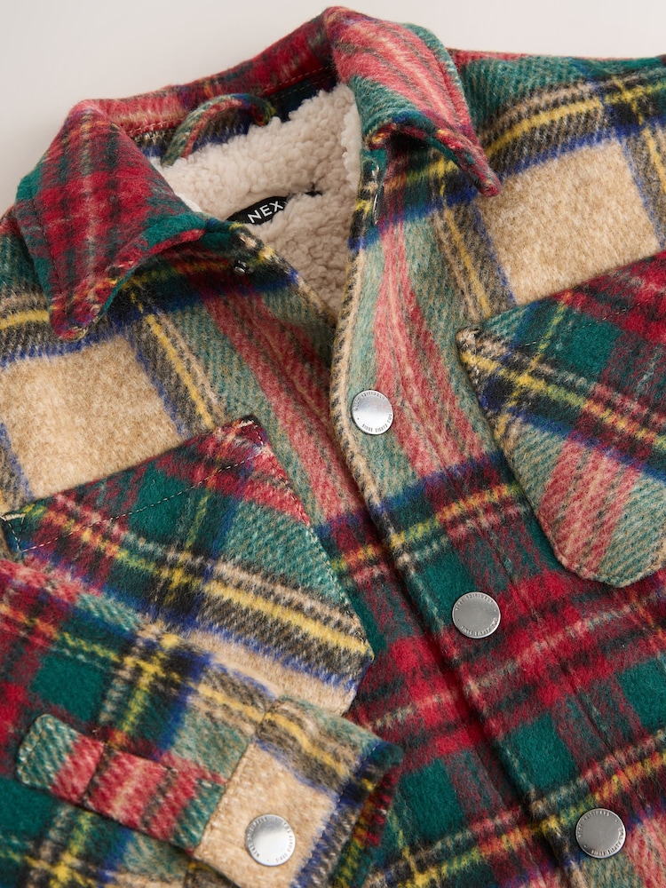 משבצות אדום/ירוק - Borg Lined Shacket (3mths-7yrs) - תמונה 5 מתוך 5 משבצות אדום/ירוק - Borg Lined Shacket (3mths-7yrs) - תמונה 5 מתוך 5