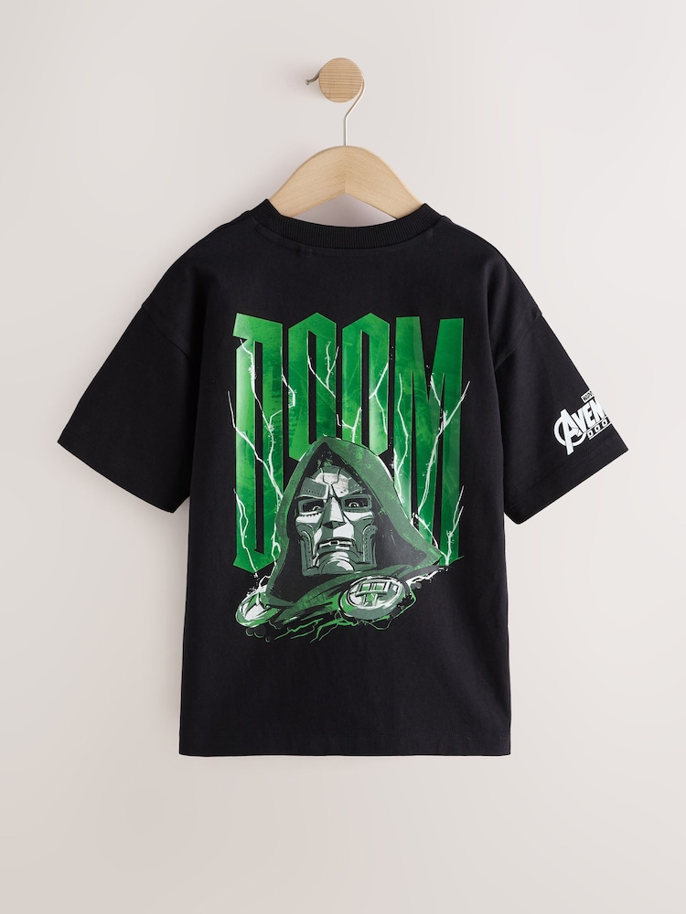 Black Dr Doom Back Print Marvel T-Shirt (3-16yrs) - Image 2 of 4