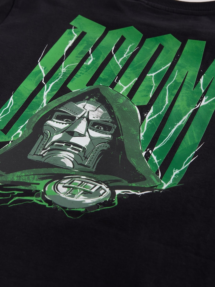 Black Dr Doom Back Print Marvel T-Shirt (3-16yrs) - Image 4 of 4