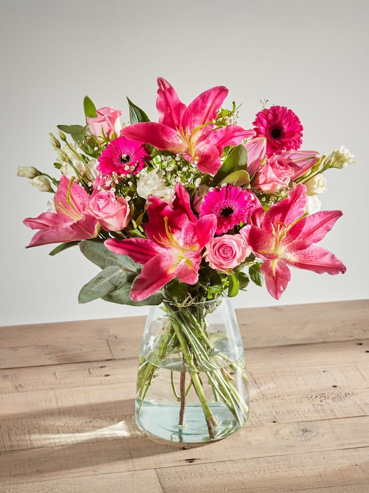 Arena Flowers The Friendship Pink Lilies & Roses Bouquet - Image 1 of 2 Arena Flowers The Friendship Pink Lilies & Roses Bouquet - Image 1 of 2