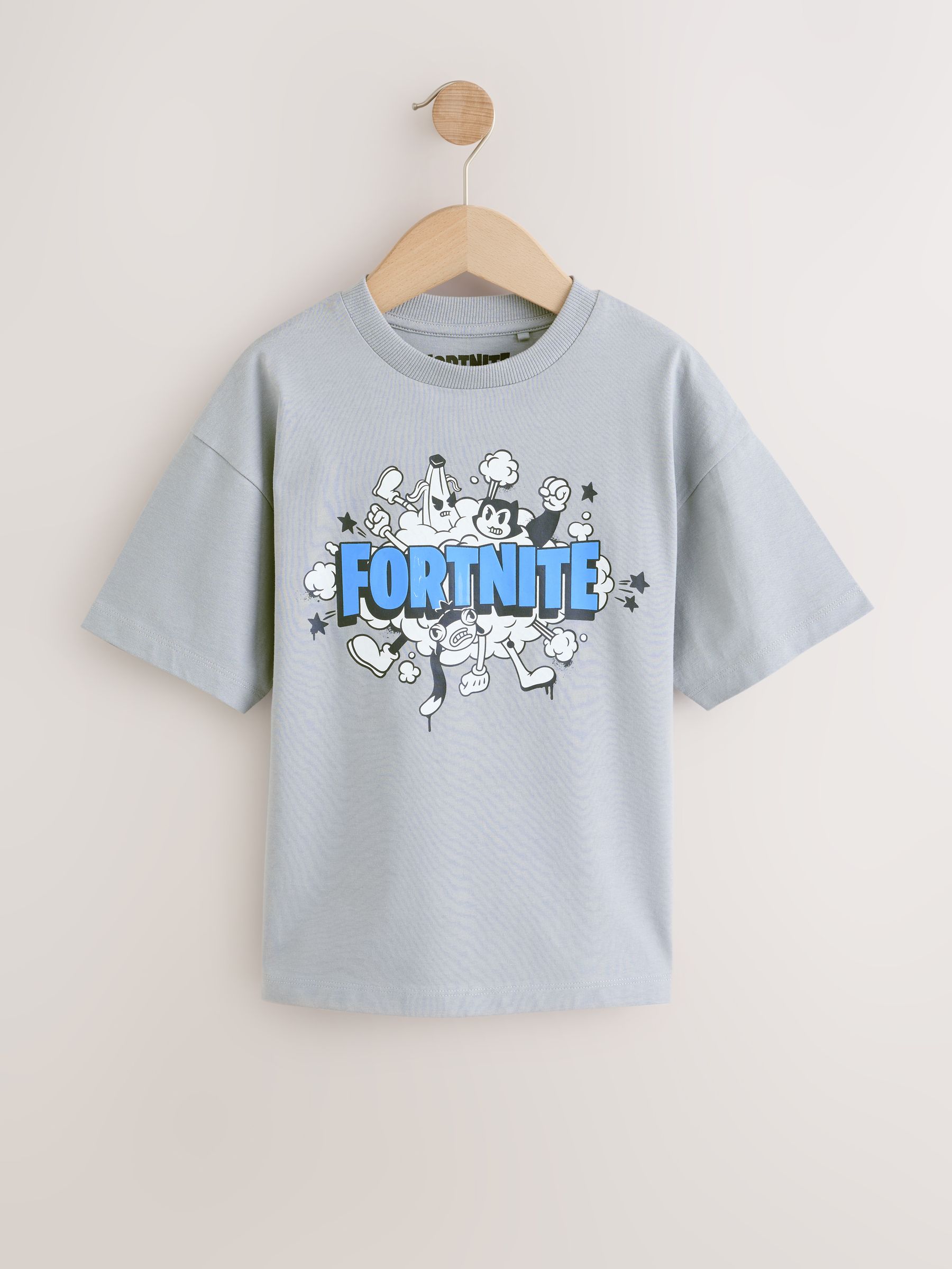 Next：日本 グレー - Fortnite プリント柄 半袖 Tシャツ（4 ～ 16 歳
