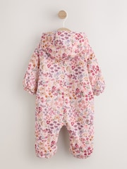 Pink Floral Double Zip Hooded Cord Baby All-In-One (0mths-2yrs) - Image 2 of 7