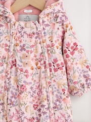 Pink Floral Double Zip Hooded Cord Baby All-In-One (0mths-2yrs) - Image 3 of 7