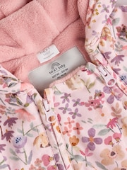 Pink Floral Double Zip Hooded Cord Baby All-In-One (0mths-2yrs) - Image 4 of 7