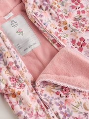 Pink Floral Double Zip Hooded Cord Baby All-In-One (0mths-2yrs) - Image 5 of 7