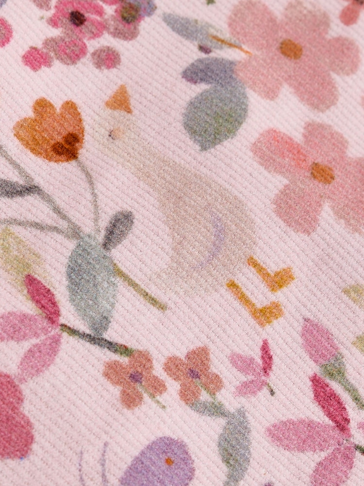 Pink Floral Double Zip Hooded Cord Baby All-In-One (0mths-2yrs) - Image 7 of 7 Pink Floral Double Zip Hooded Cord Baby All-In-One (0mths-2yrs) - Image 7 of 7