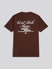 U.S. Polo Assn. Brown script Print Back Graphic T-Shirt - Image 2 of 4