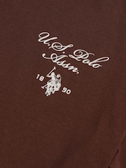U.S. Polo Assn. Brown script Print Back Graphic T-Shirt - Image 8 of 9