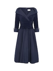 Gina Bacconi Blå Anne-Marie Taffetakjole - Bilde 7 av 7