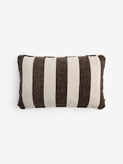 Chocolate Brown 50 x 30cm Chenille Stripe Cushion - Image 3 of 4