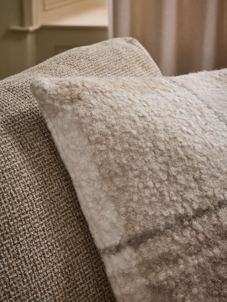 Natural 50 X 50cm Boucle Check Cushion - Image 2 of 4 Natural 50 X 50cm Boucle Check Cushion - Image 2 of 4