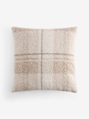 Natural 50 X 50cm Boucle Check Cushion - Image 3 of 4
