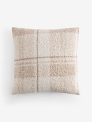 Natural 50 X 50cm Boucle Check Cushion - Image 4 of 4