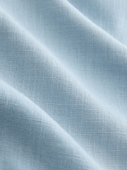 浅蓝色 - 亚麻短袖宽松T恤 - 图片6 / 6